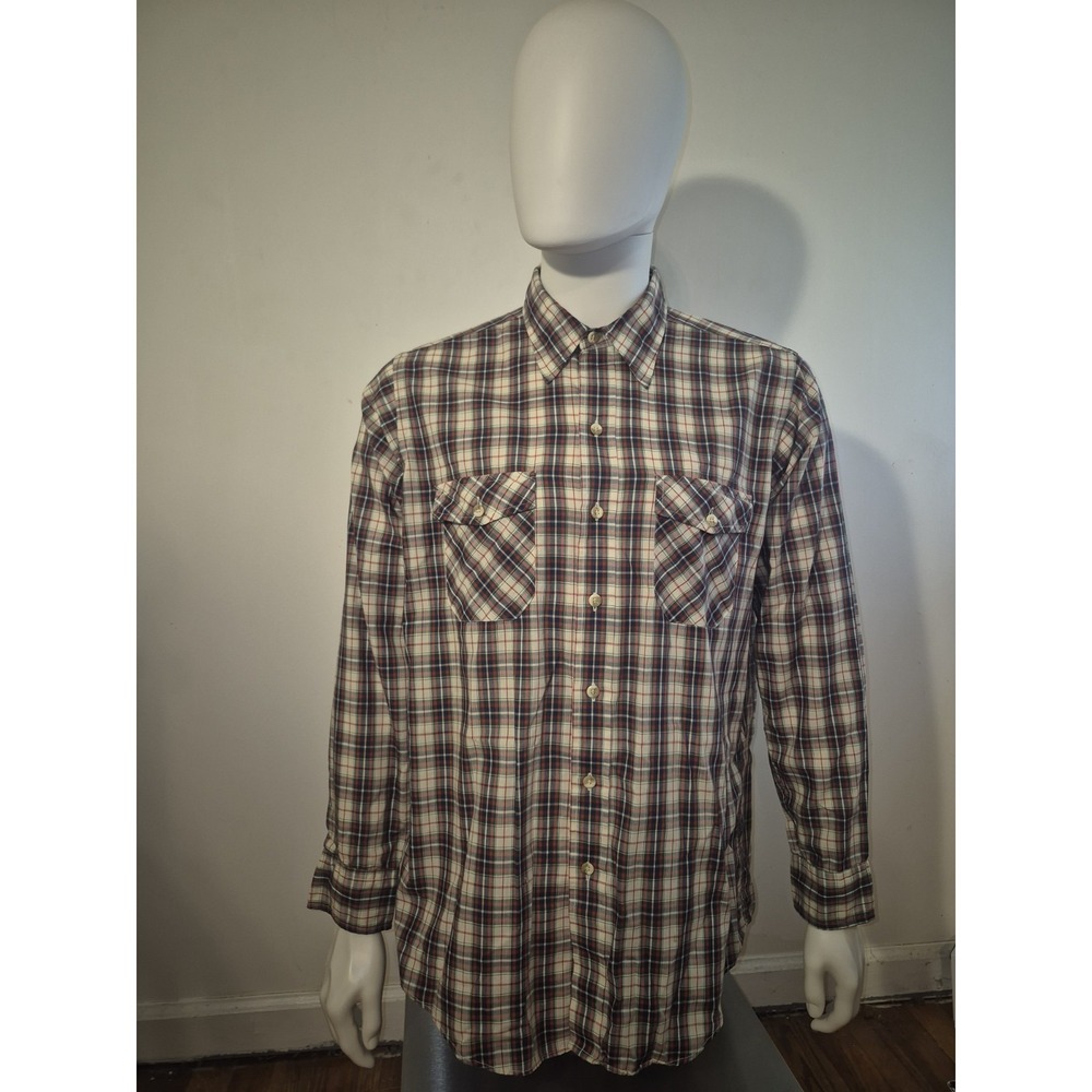 Vintage LL Bean Shirt Mens Large Plaid Button Up  Outdoors 90s (A)